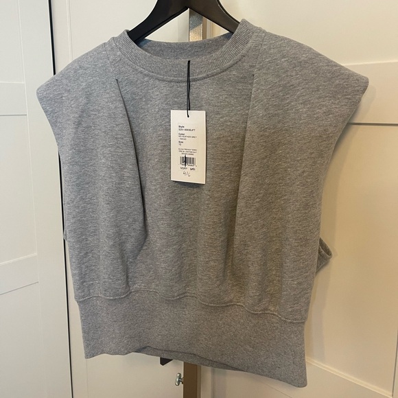 NWT 3.1 Phillip Lim Cropped Heather Gray Sweatshirt Size 10 - Picture 5 of 8
